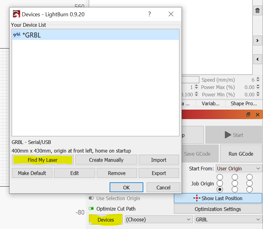 lightburn settings for ortur laser master 2